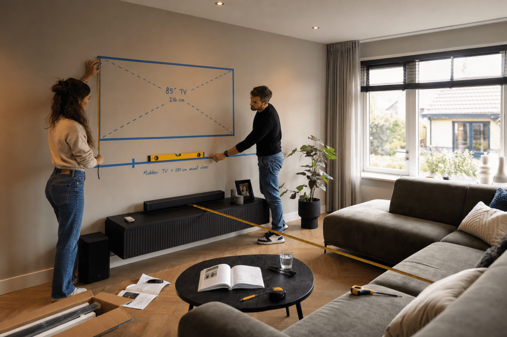 Hoe bepaal je de ideale kijkhoogte en kijkafstand bij het monteren van een TV wandhalterung 85&nbsp;zoll?