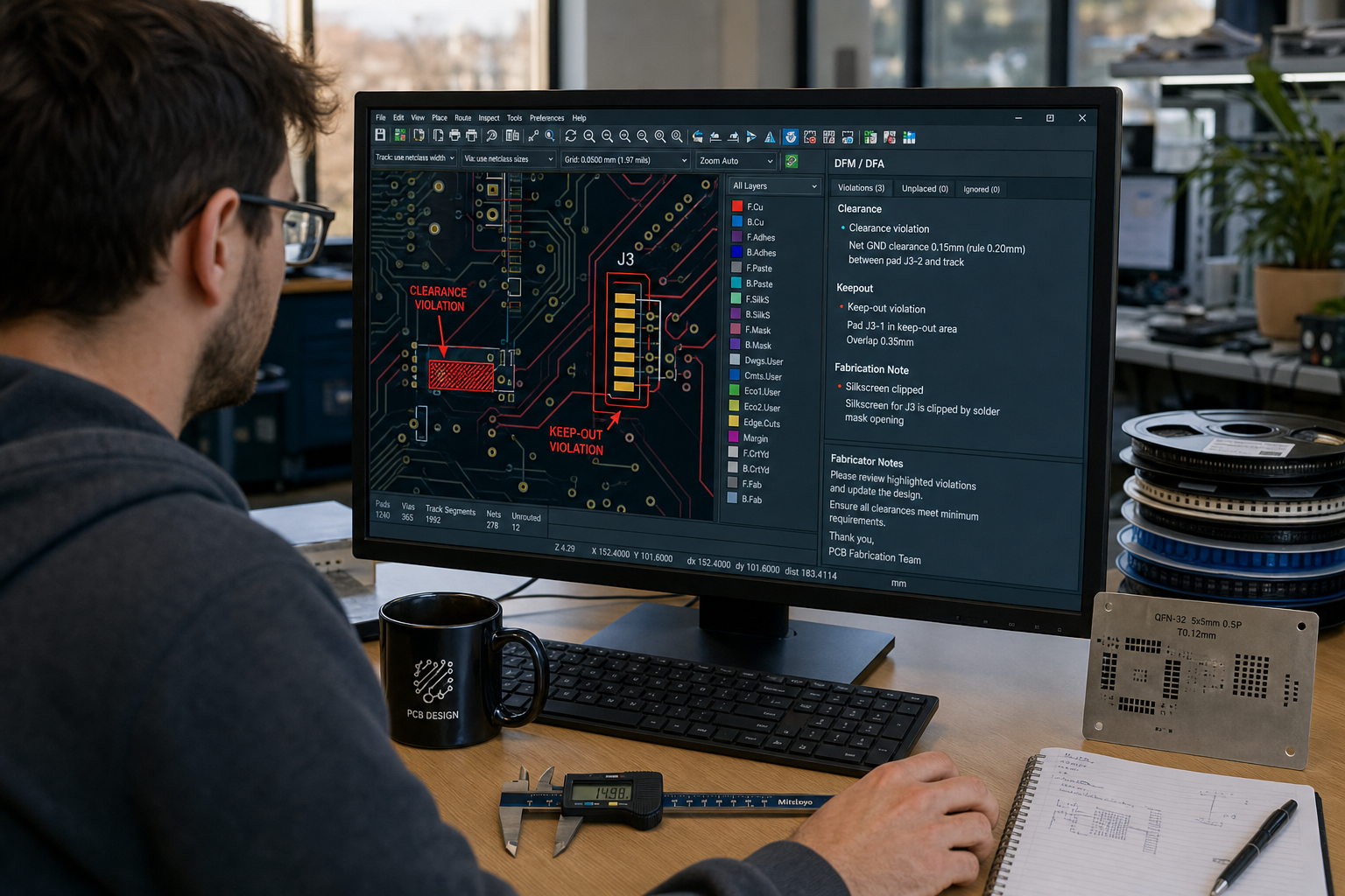 PCB Design with DFM and DFA integration